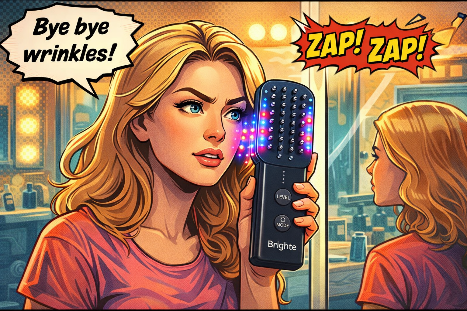 Brighte ELEKI BRUSHの美顔器を使う女性