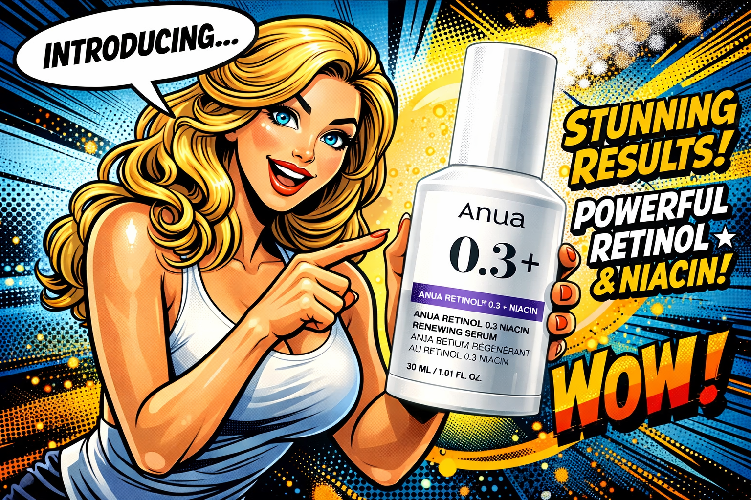 ANUA レチノール0.3ナイアシンセラムを持つ女性