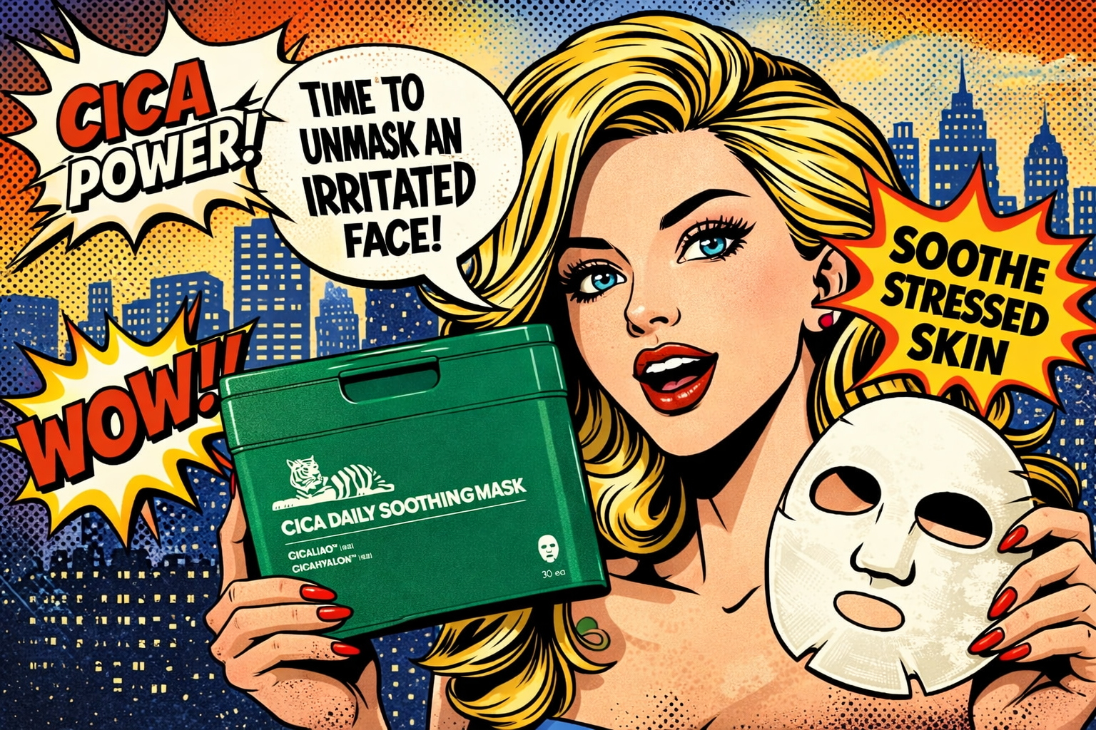 VTCOSMETICSフェイスマスクをもつ女性