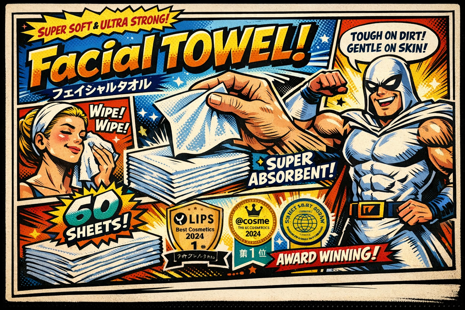 ITOフェイシャルタオルを使う男女